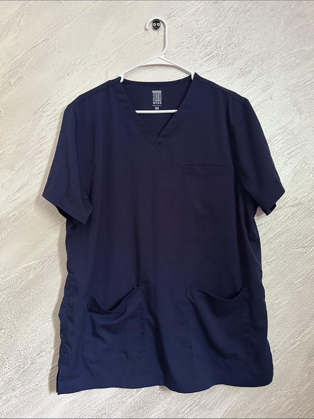 Men's Navy V-Neck Medical Scrub Top and Pants